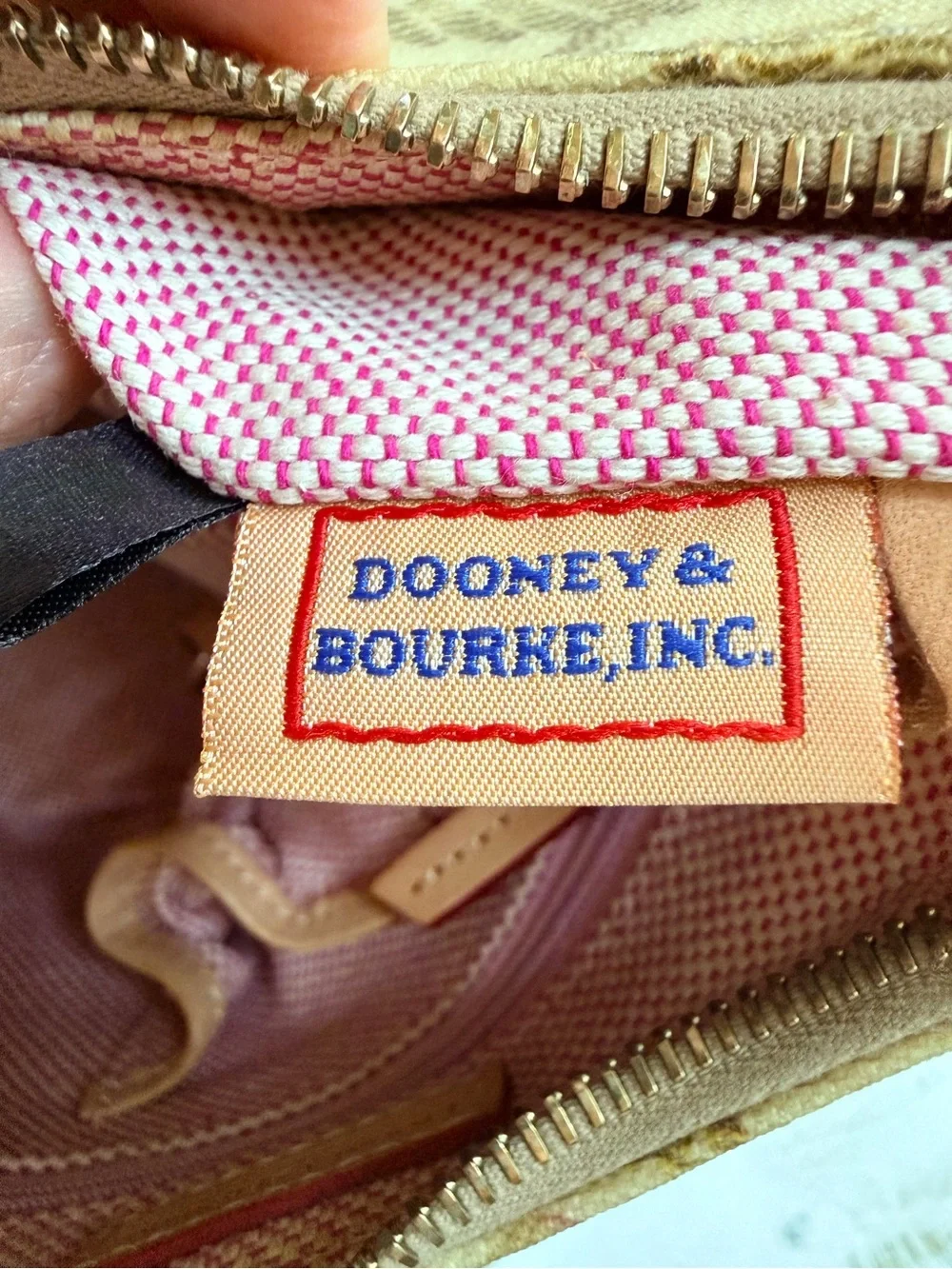 Dooney & Bourke | Vintage Y2K Cream Crossword Logo Mini Hobo Bag